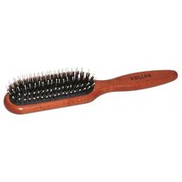 Hair brush with a rubber cushion, narrow rectangular shape KELLER - 1