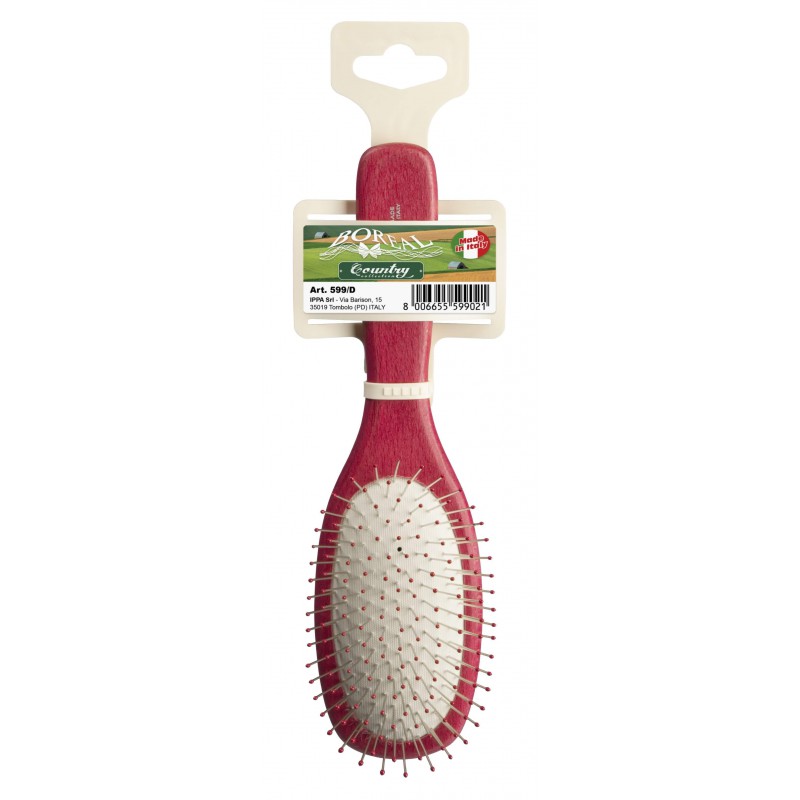 Hair brush beech wood handle, oval with cushioning, metal needles with rounded ends IPPA - 1