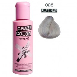 Crazy Color Semi Permanent Hair Colour Dye Cream by Renbow 028 Platinum  CRAZY COLOR - 1