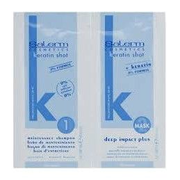 Keratin shot shampoo, 10ml + Deep impact mask, 10ml Salerm - 1