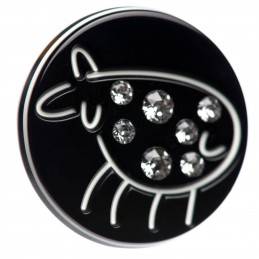 Small size round shape brooch in Black and white Kosmart - 2