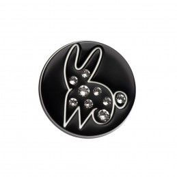 Small size round shape brooch in Black and white Kosmart - 1
