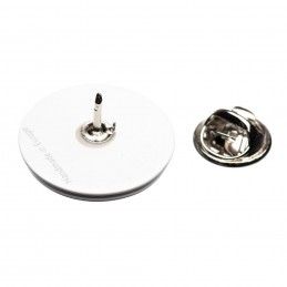 Small size round shape brooch in Black and white Kosmart - 4