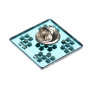 Medium size square shape brooch in Transparent Green Kosmart - 3