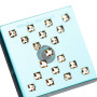 Medium size square shape brooch in Transparent Green Kosmart - 2