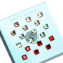 Medium size square shape brooch in Transparent Green Kosmart - 2