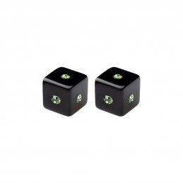 Very small size cube shape titanium earrings in Black, 2 pcs. Kosmart - 3