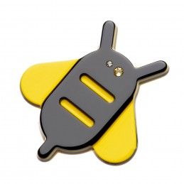 Small size bee shape brooch in Black and yellow Kosmart - 1