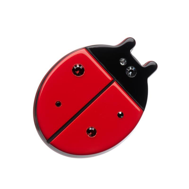 Small size ladybird shape brooch in Malboro red and black Kosmart - 1