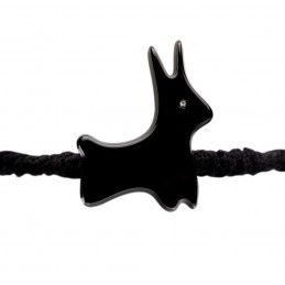 Medium size rabbit shape hair elastic with decoration in Black Kosmart - 4