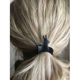Medium size rabbit shape hair elastic with decoration in Black Kosmart - 5