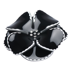 Medium size flower shape hair barrette in Black and White Kosmart - 1