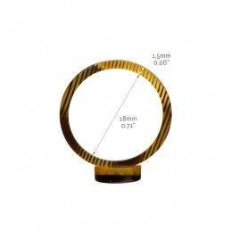 Medium size round shape Metal free ring in Black and gold texture Kosmart - 3