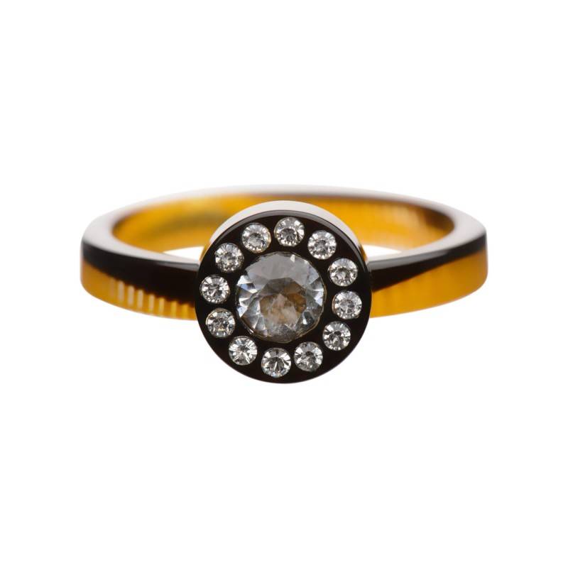 Very small size round shape Metal free ring in Black and gold texture Kosmart - 1