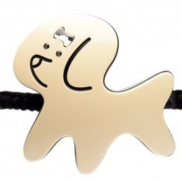 Medium size dog shape Hair elastic with decoration in ivory and black Kosmart - 4