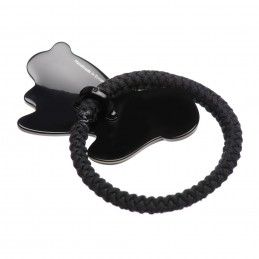 Large size hair elastic with decoration in ivory and black Kosmart - 3