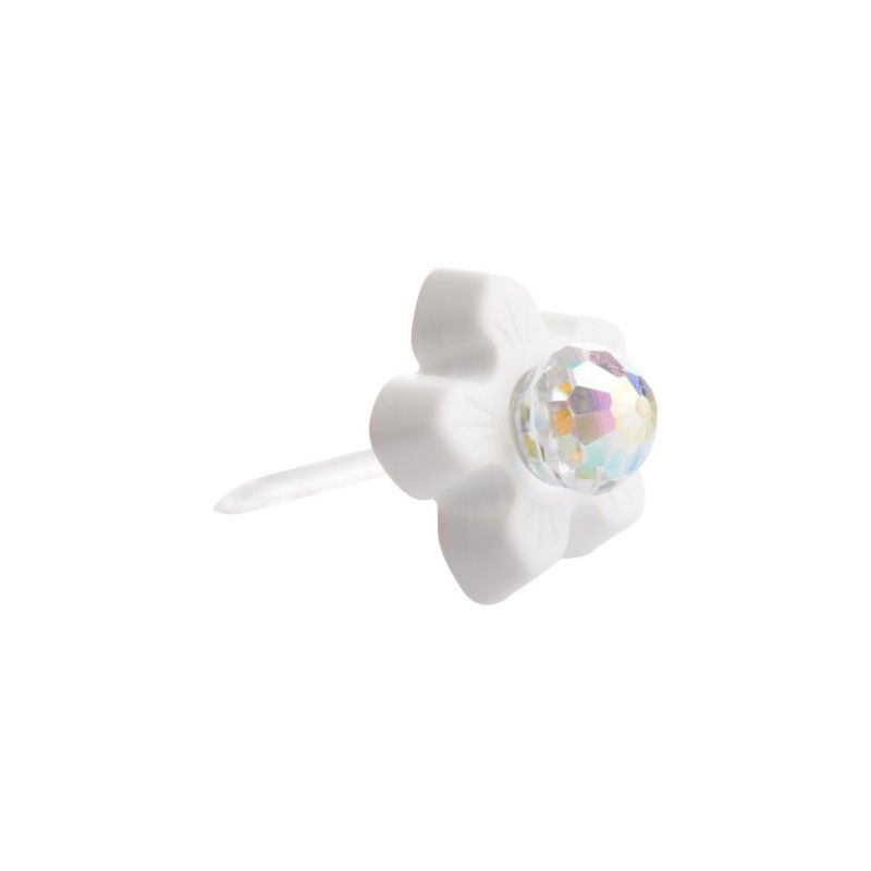 Small size flower shape Metal free earring in White Kosmart - 1