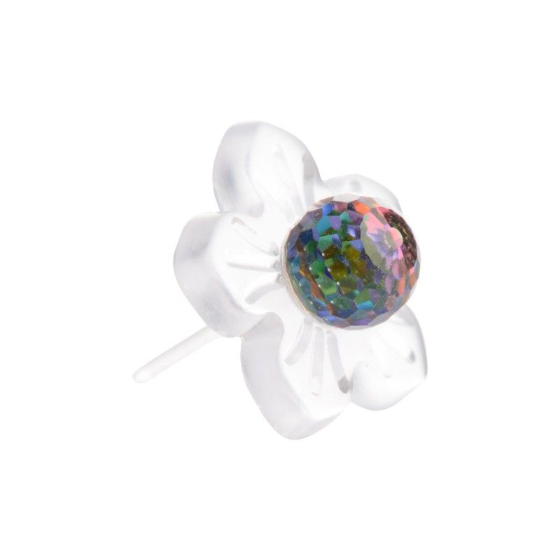 Medium size flower shape Metal free earring in Crystal Kosmart - 1