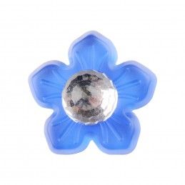 Medium size flower shape Metal free earring in Transparent blue Kosmart - 2
