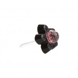 Small size flower shape Metal free earring in Black Kosmart - 1