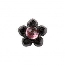 Small size flower shape Metal free earring in Black Kosmart - 2