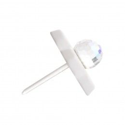 Medium size flower shape Metal free earring in White Kosmart - 3