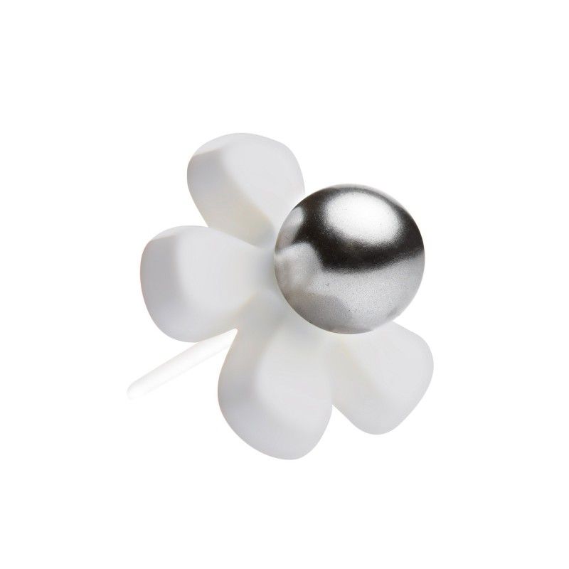 Medium size flower shape Metal free earring in White pearl Kosmart - 1