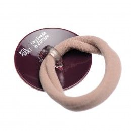 Medium size round shape Hair elastic with decoration in Ivory and violet Kosmart - 2