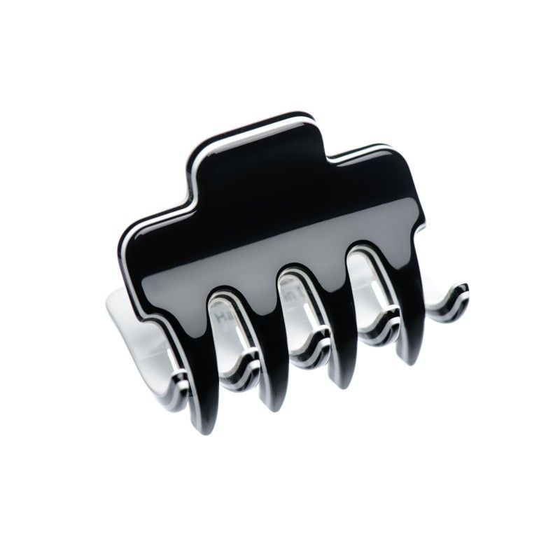 Very small size regular shape Hair claw clip in Black and white Kosmart - 1