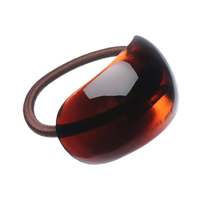 Medium size oval shape hair elastic with decoration in Brown Kosmart - 1