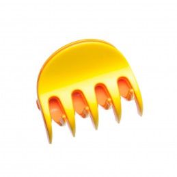 Small size regular shape Hair jaw clip in Yellow and coral Kosmart - 1