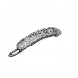 Small size rectangular shape hair clip in Silver glitter Kosmart - 2