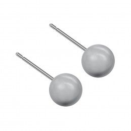 Medium size sphere shape Titanium earrings in Crystal Grey Pearl Kosmart - 1