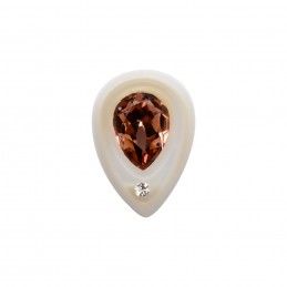 Small size drop shape Metal free earring in Beige pearl Kosmart - 2