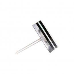 Medium size round shape Metal free earring in White and black Kosmart - 6