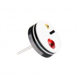 Medium size round shape Metal free earring in White and black Kosmart - 1