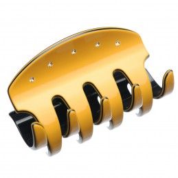 Large size regular shape Hair jaw clip in Maize yellow and black Kosmart - 1