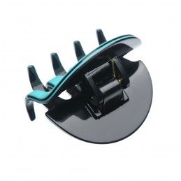 Medium size regular shape Hair jaw clip in Turquoise and black Kosmart - 2