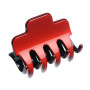 Medium size regular shape Hair jaw clip in Marlboro red and black Kosmart - 1