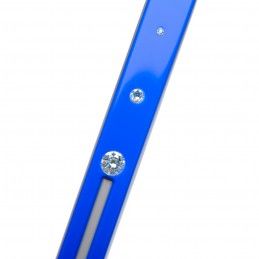 Small size skinny rectangular shape Hair clip in Fluo electric blue and light grey Kosmart - 3