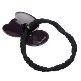 Medium size special ornament hair elastic with decoration in pink and dark violet Kosmart - 2