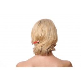 Small size rectangular shape Hair clip in Marlboro red and black Kosmart - 5