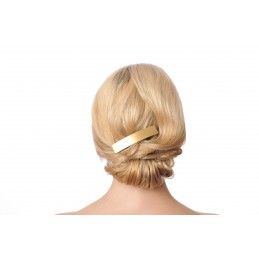 Medium size rectangular shape Hair barrette in Gold and black Kosmart - 7