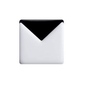 Medium size square shape Metal free earring in White and black Kosmart - 1