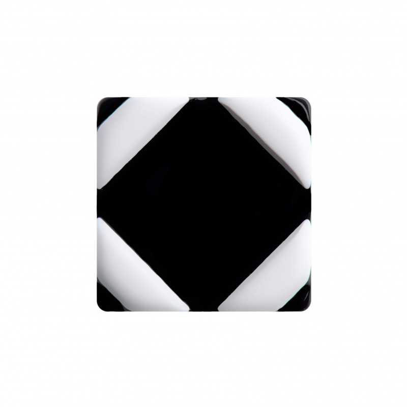 Medium size square shape Metal free earring in White and black Kosmart - 1