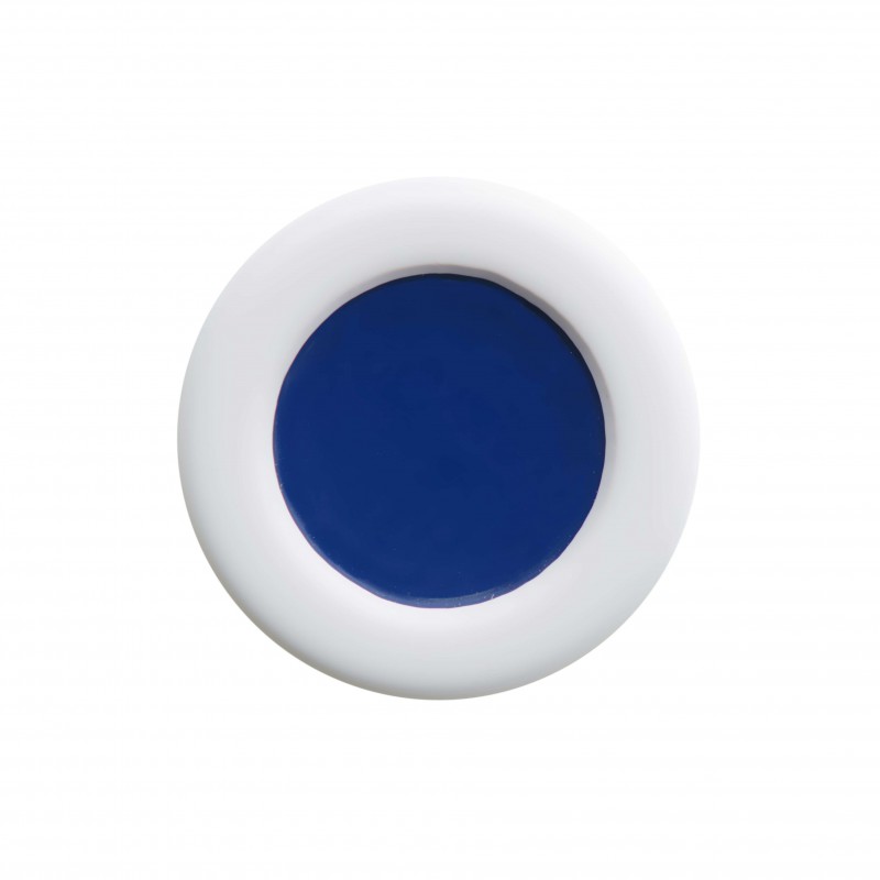 Medium size round shape Metal free earring in White and blue Kosmart - 1