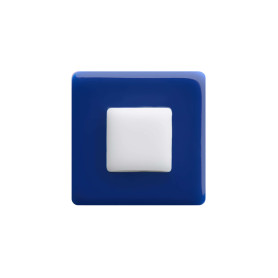 Medium size square shape Metal free earring in White and blue Kosmart - 1