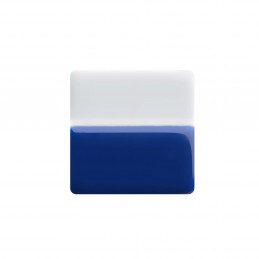 Medium size square shape Metal free earring in Blue and white Kosmart - 1