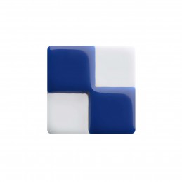 Medium size square shape Metal free earring in Blue and white Kosmart - 1
