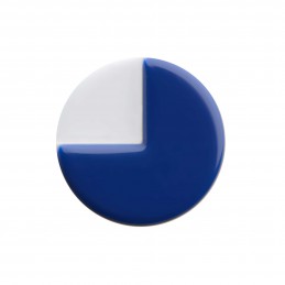Medium size round shape Metal free earring in Blue and white Kosmart - 1